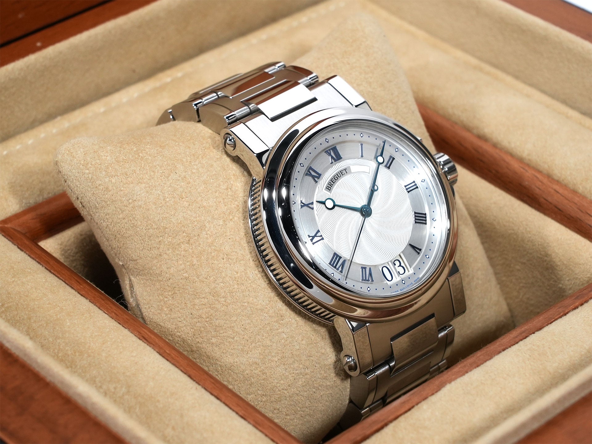 ブレゲ マリーンⅡ ラージデイト Ref.5817ST/12/5V8 ステンレススチール シルバー文字盤 中古 j8f9shhb