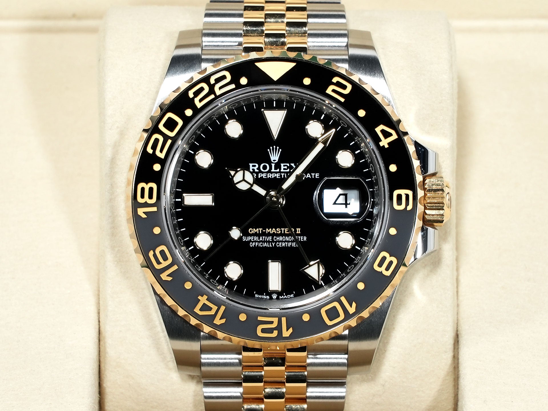 ロレックス GMTマスターII Ref.126713GRNR ステンレススチール/イエローゴールド ブラック文字盤 ジュビリーブレスレット 美中古 2dygxz8e
