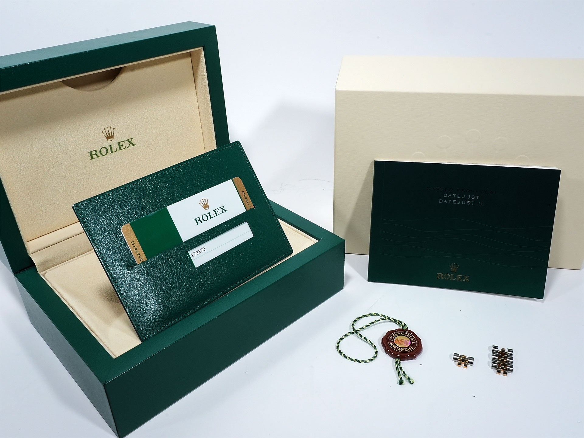 Pre-owned Rolex Datejust 28 Ref. 179173G Stainless Steel/Yellow Gold Meteorite x 10 Diamond Dial Jubilee Bracelet 9bv464k4