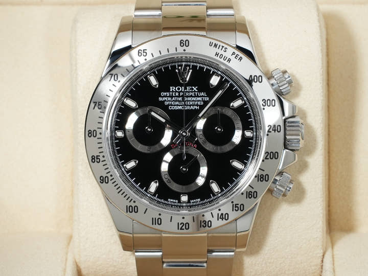 Rolex Daytona Ref. 116520 Stainless Steel Black Dial Excellent Condition shbbo2nc