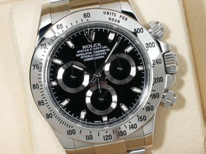 Rolex Daytona Ref. 116520 Stainless Steel Black Dial Excellent Condition shbbo2nc
