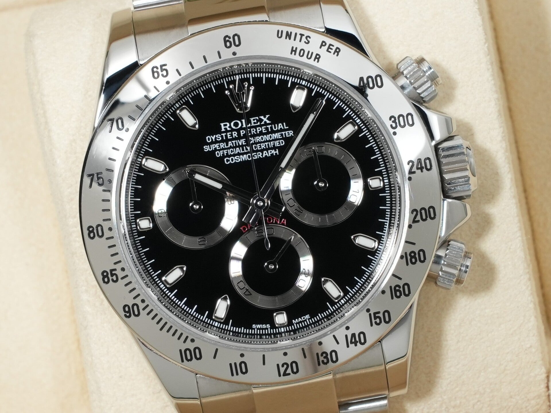 Rolex Daytona Ref. 116520 Stainless Steel Black Dial Excellent Condition shbbo2nc