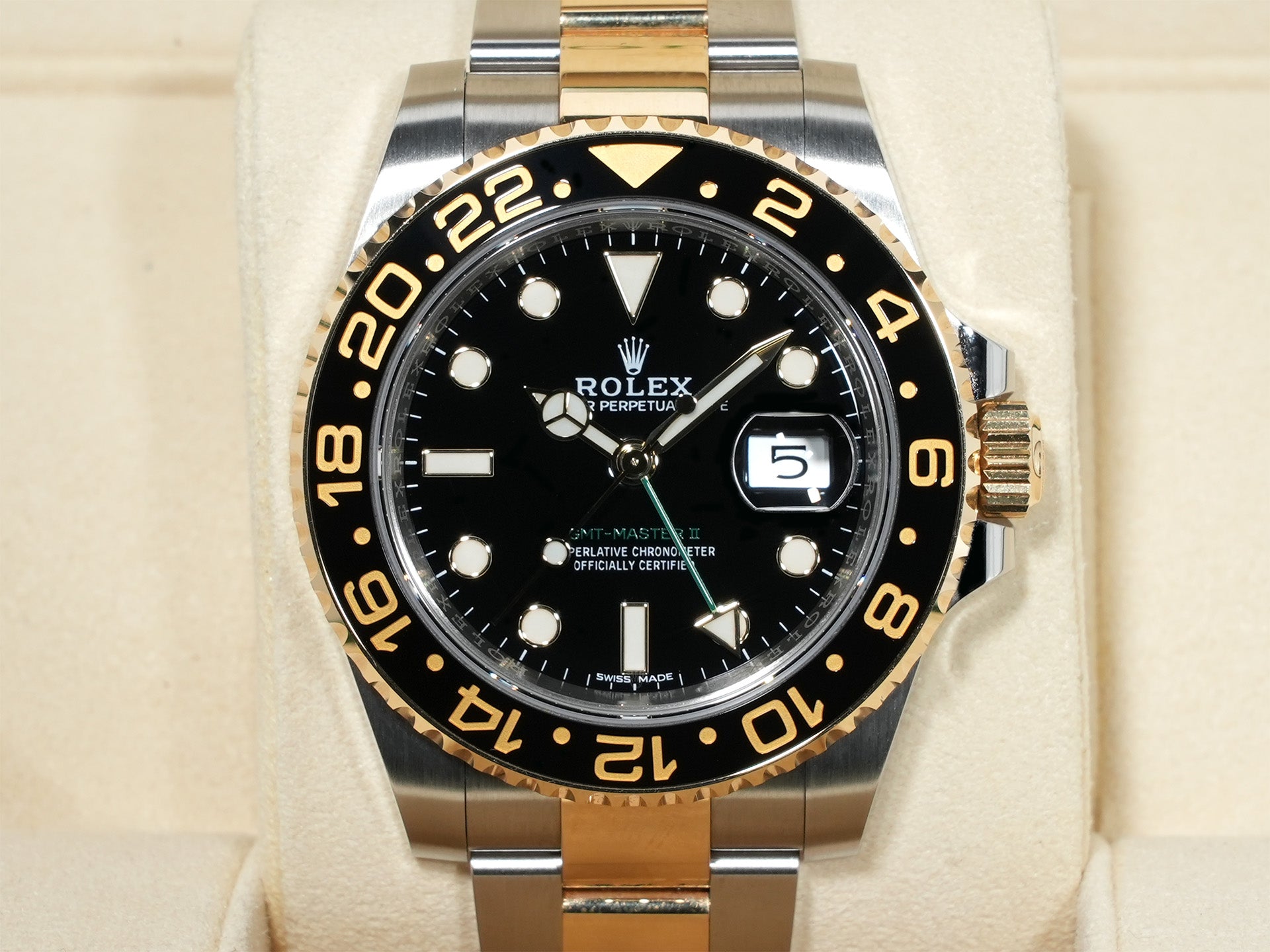 Rolex GMT-Master II Ref. 116713LN Stainless Steel/Yellow Gold Black Dial Oyster Bracelet Pre-owned jyv4owq4
