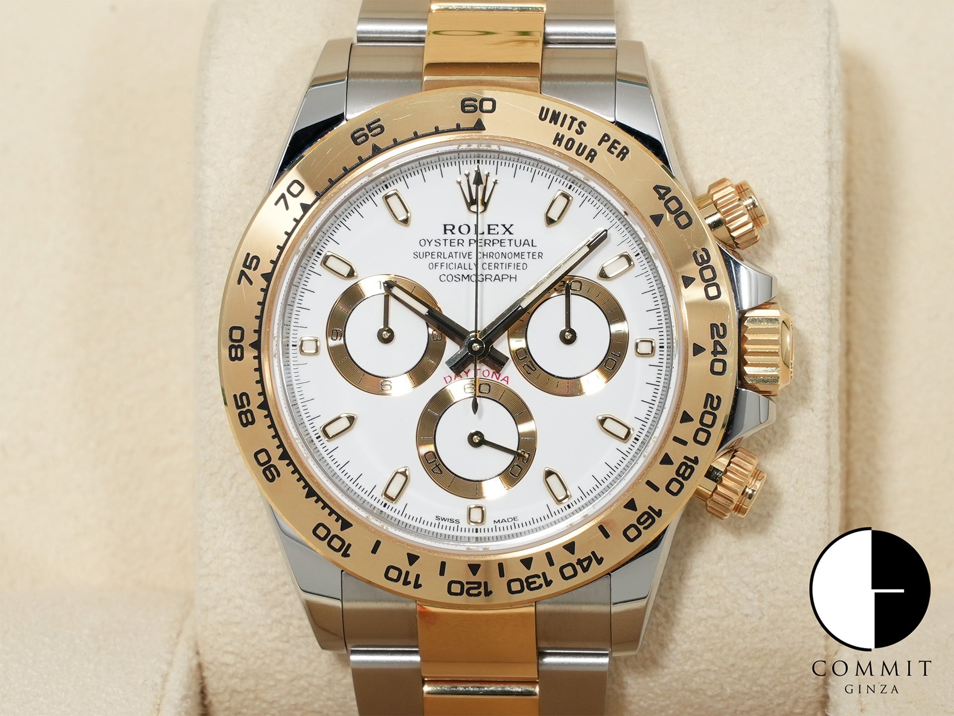 Pre-owned Rolex Daytona Ref. 116503 Stainless Steel/Yellow Gold White Dial R57KG R5J
