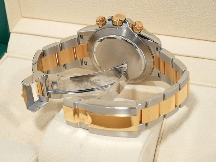 Pre-owned Rolex Daytona Ref. 116503 Stainless Steel/Yellow Gold White Dial R57KG R5J