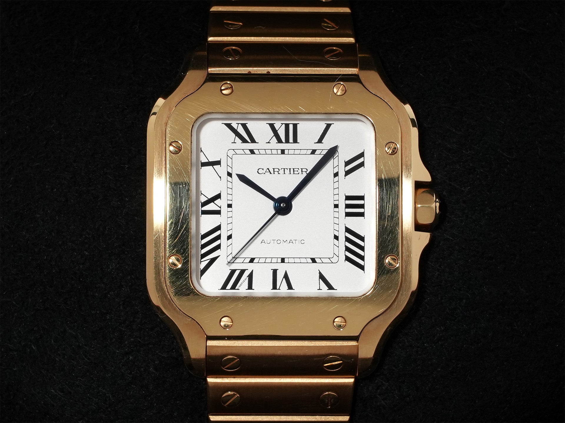 カルティエ サントス ドゥ カルティエ Ref.WGSA0010 イエローゴールド シルバー文字盤 中古 tfewqw5s
