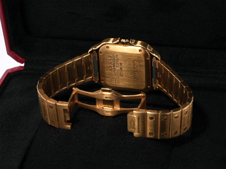 カルティエ サントス ドゥ カルティエ Ref.WGSA0010 イエローゴールド シルバー文字盤 中古 tfewqw5s