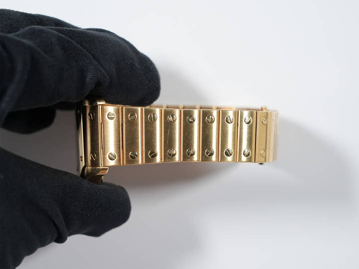 カルティエ サントス ドゥ カルティエ Ref.WGSA0010 イエローゴールド シルバー文字盤 中古 tfewqw5s