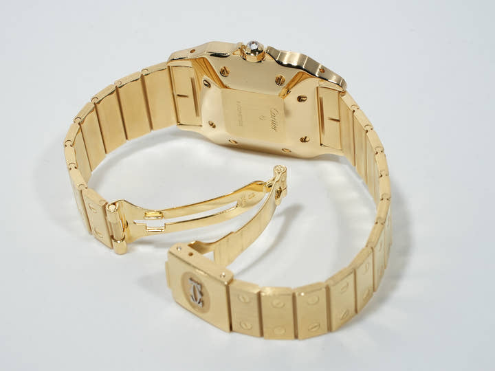 カルティエ サントス カレ Ref.84430000 イエローゴールド ブラック文字盤 美品 ron647uu