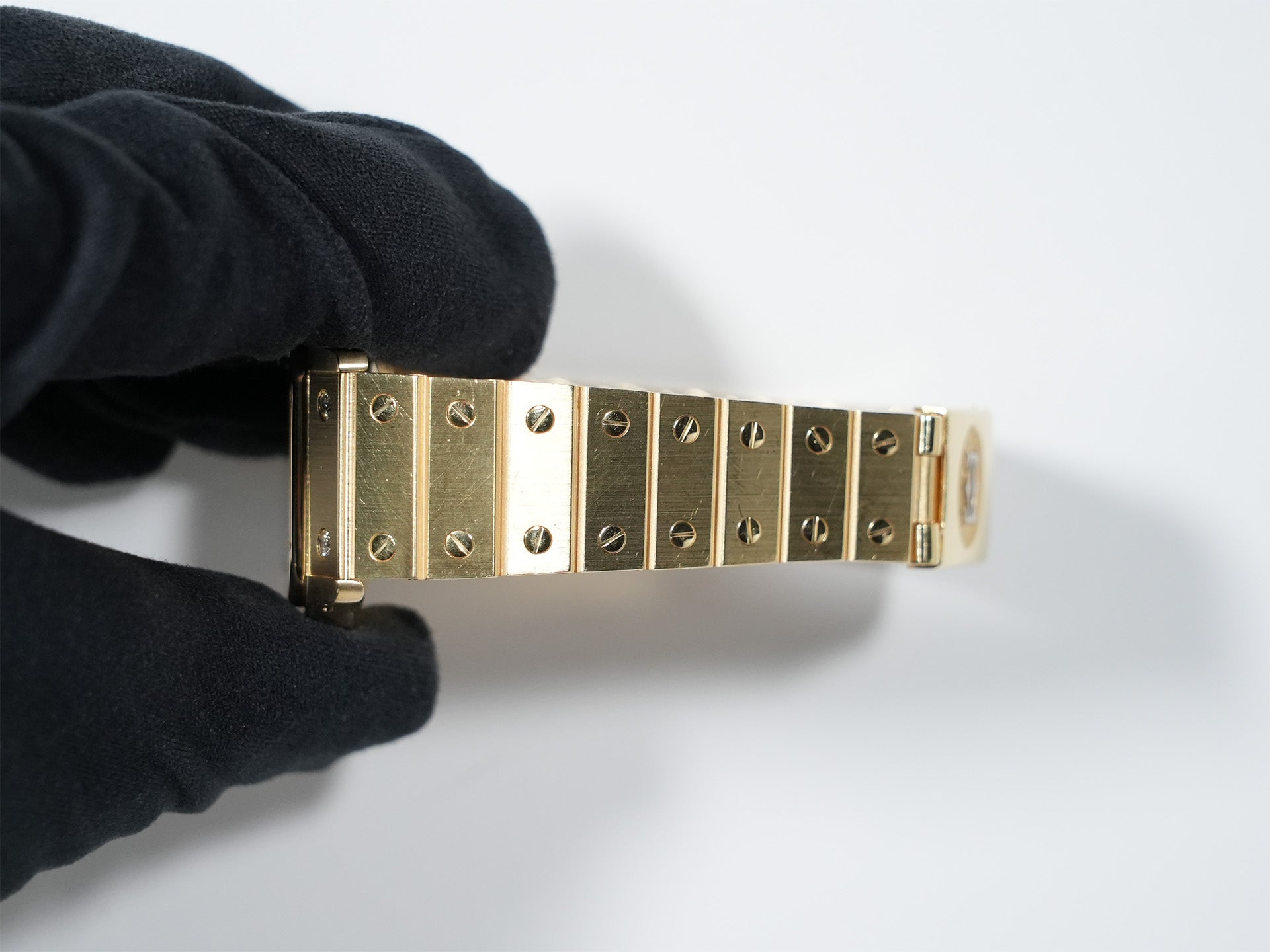 カルティエ サントス カレ Ref.84430000 イエローゴールド ブラック文字盤 美品 ron647uu