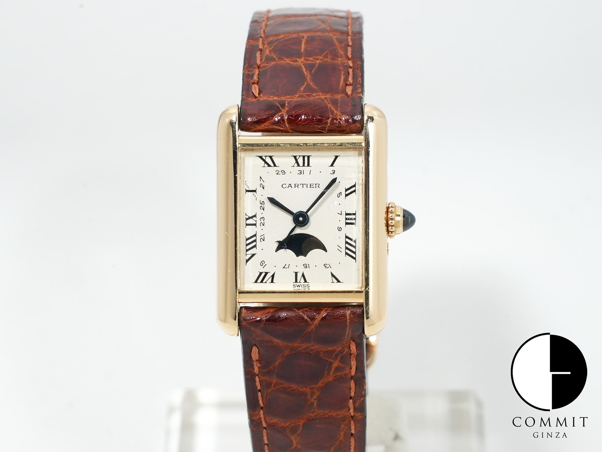 カルティエ タンク ルイ カルティエ ムーンフェイズ Ref.W1500851 イエローゴールド シルバー文字盤 中古 svfkht2q