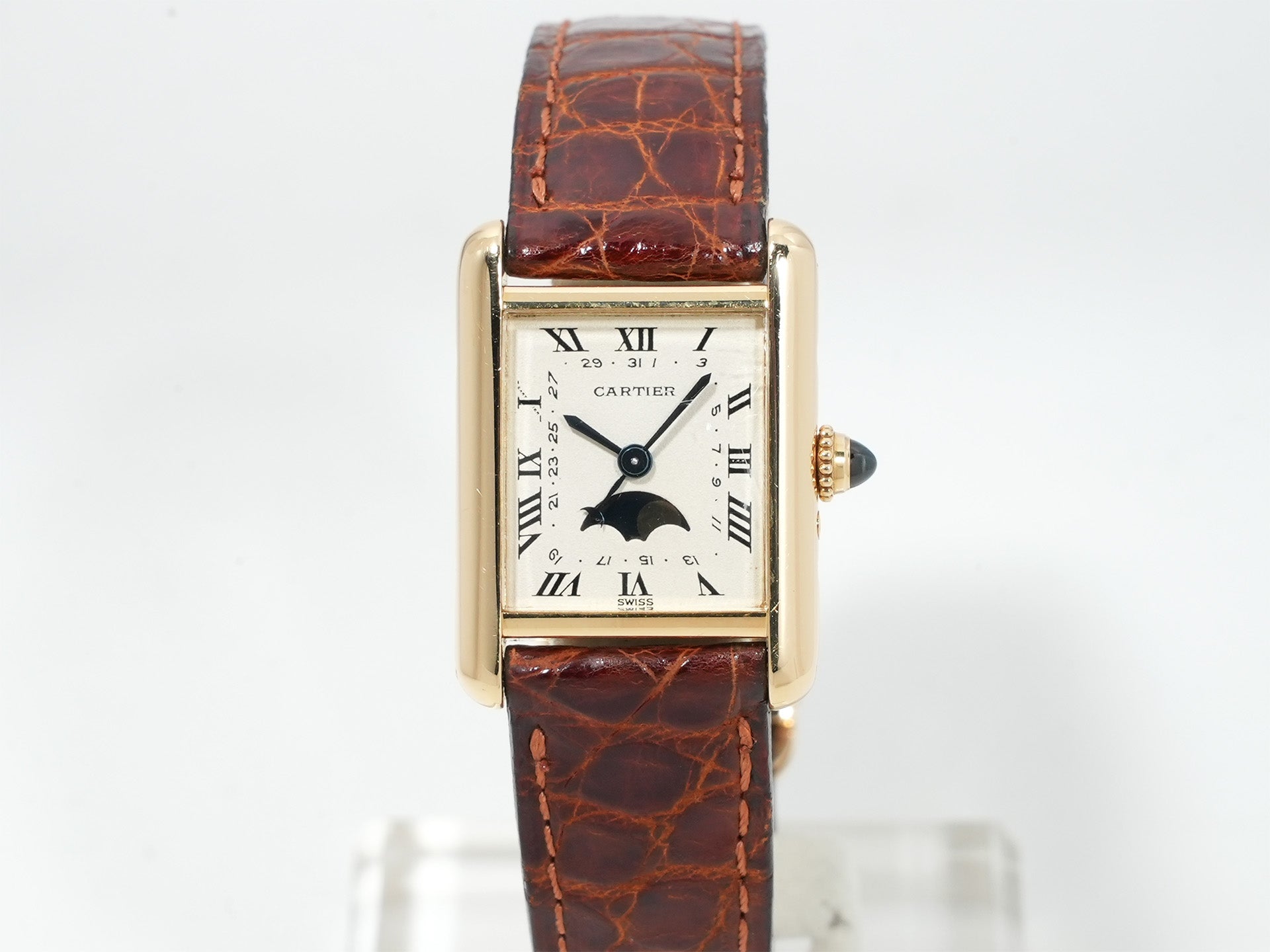 カルティエ タンク ルイ カルティエ ムーンフェイズ Ref.W1500851 イエローゴールド シルバー文字盤 中古 svfkht2q