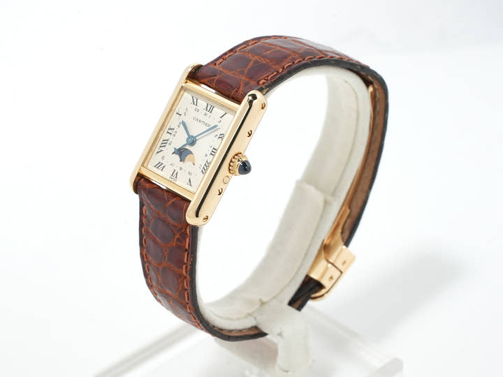 カルティエ タンク ルイ カルティエ ムーンフェイズ Ref.W1500851 イエローゴールド シルバー文字盤 中古 svfkht2q