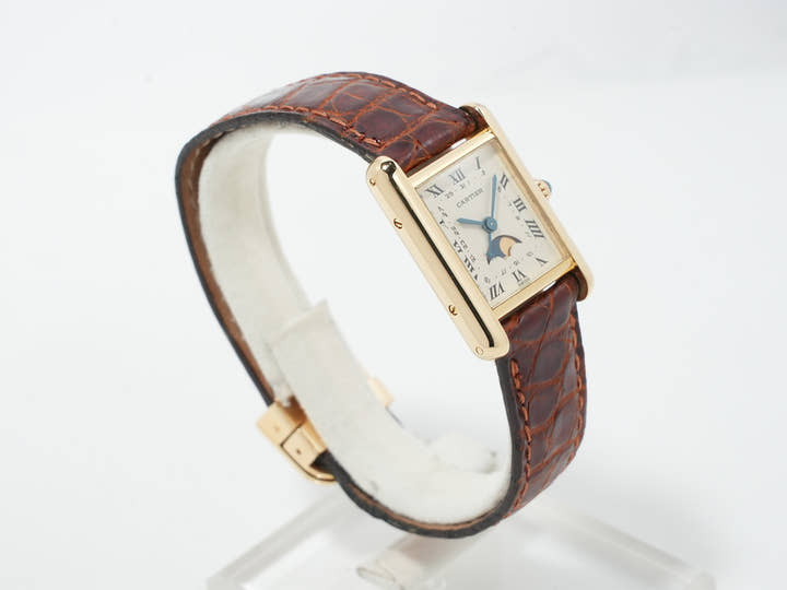 カルティエ タンク ルイ カルティエ ムーンフェイズ Ref.W1500851 イエローゴールド シルバー文字盤 中古 svfkht2q