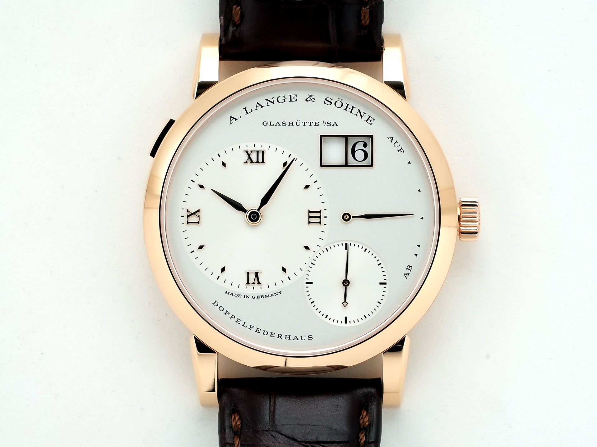 A. Lange &amp; Söhne Lange 1 Ref. 191.032 Pink Gold Silver Dial Pre-owned me4xur6d