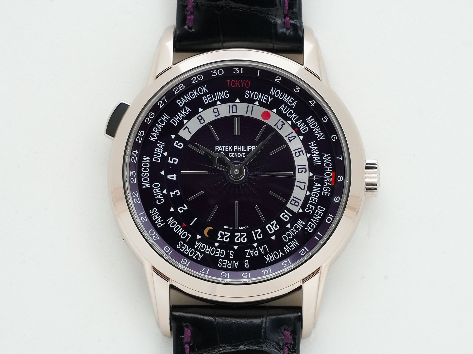 パテックフィリップ コンプリケーション ワールドタイム デイト Ref.5330G-010 ホワイトゴールド パープル文字盤 美品 b5st3ehs
