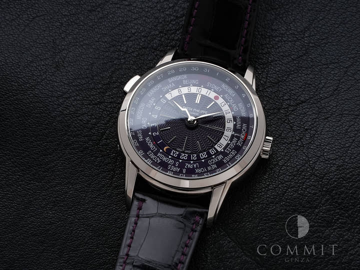 パテックフィリップ コンプリケーション ワールドタイム デイト Ref.5330G-010 ホワイトゴールド パープル文字盤 美品 b5st3ehs