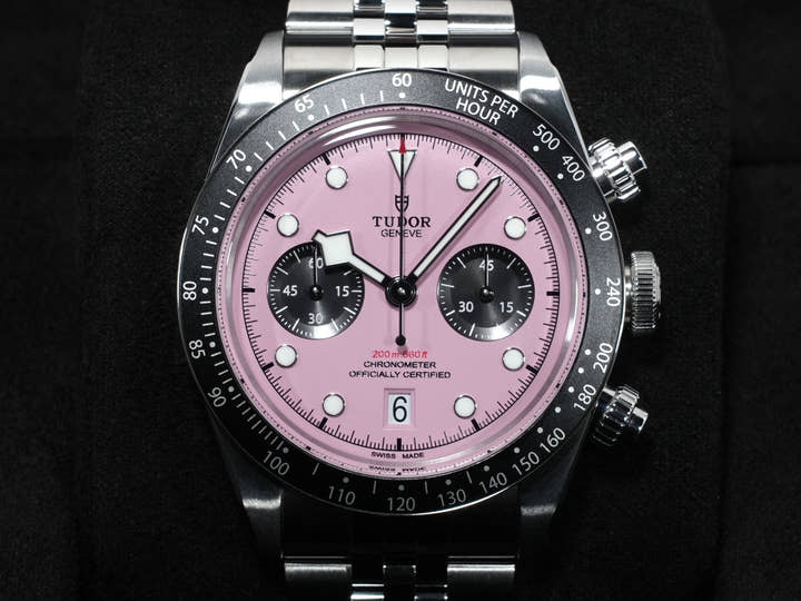 Tudor Black Bay Chrono Ref. 79360N Stainless Steel Pink Dial Excellent Condition 5htbhxcf