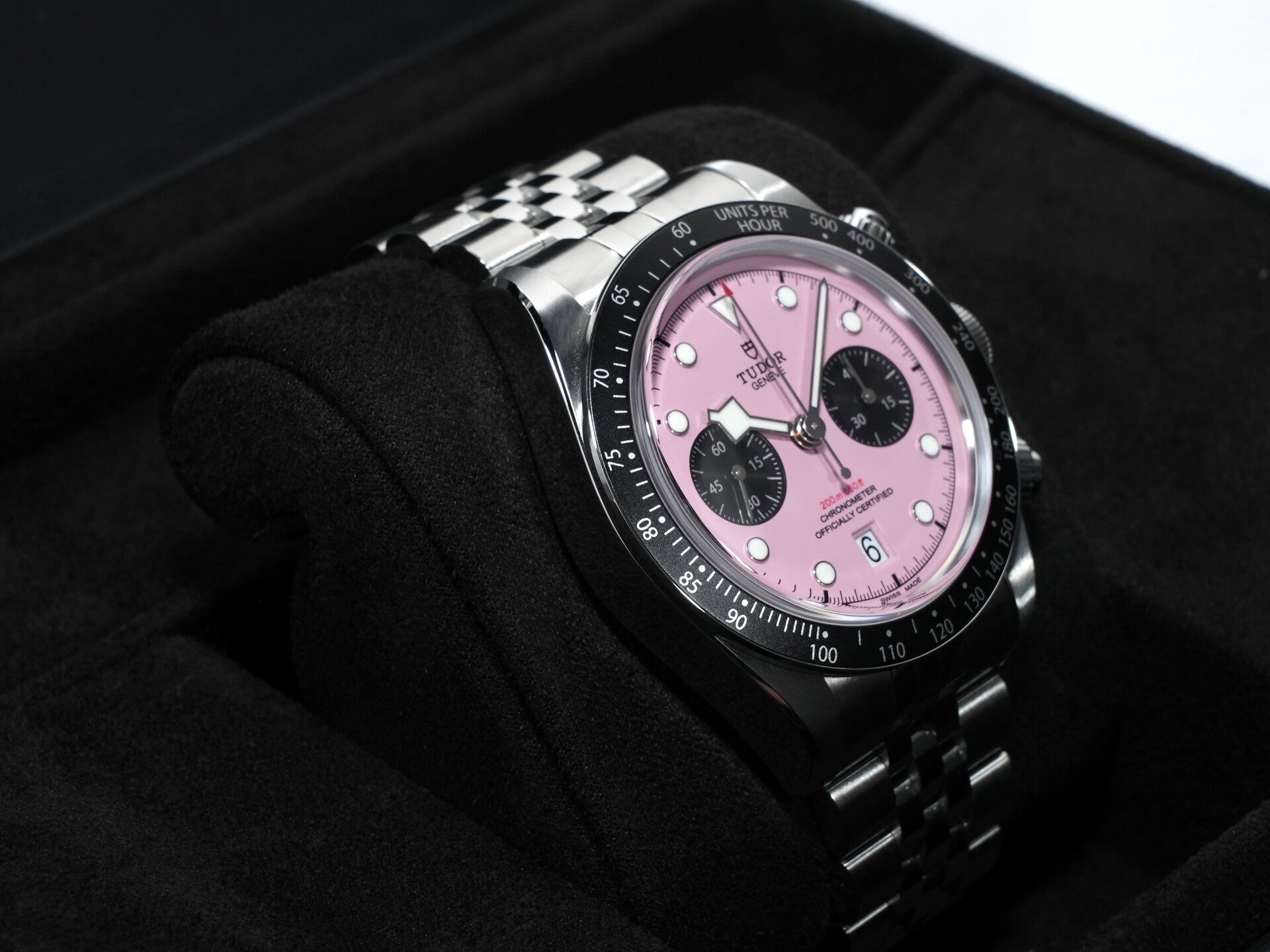 Tudor Black Bay Chrono Ref. 79360N Stainless Steel Pink Dial Excellent Condition 5htbhxcf