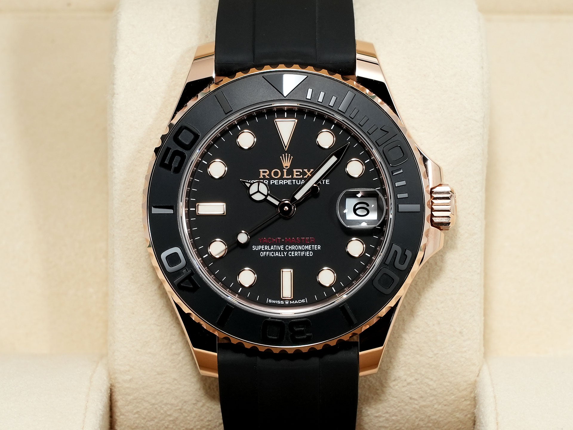 ロレックス ヨットマスター37 Ref.268655 エバーローズゴールド ブラック文字盤 美中古 o4g3f4ns