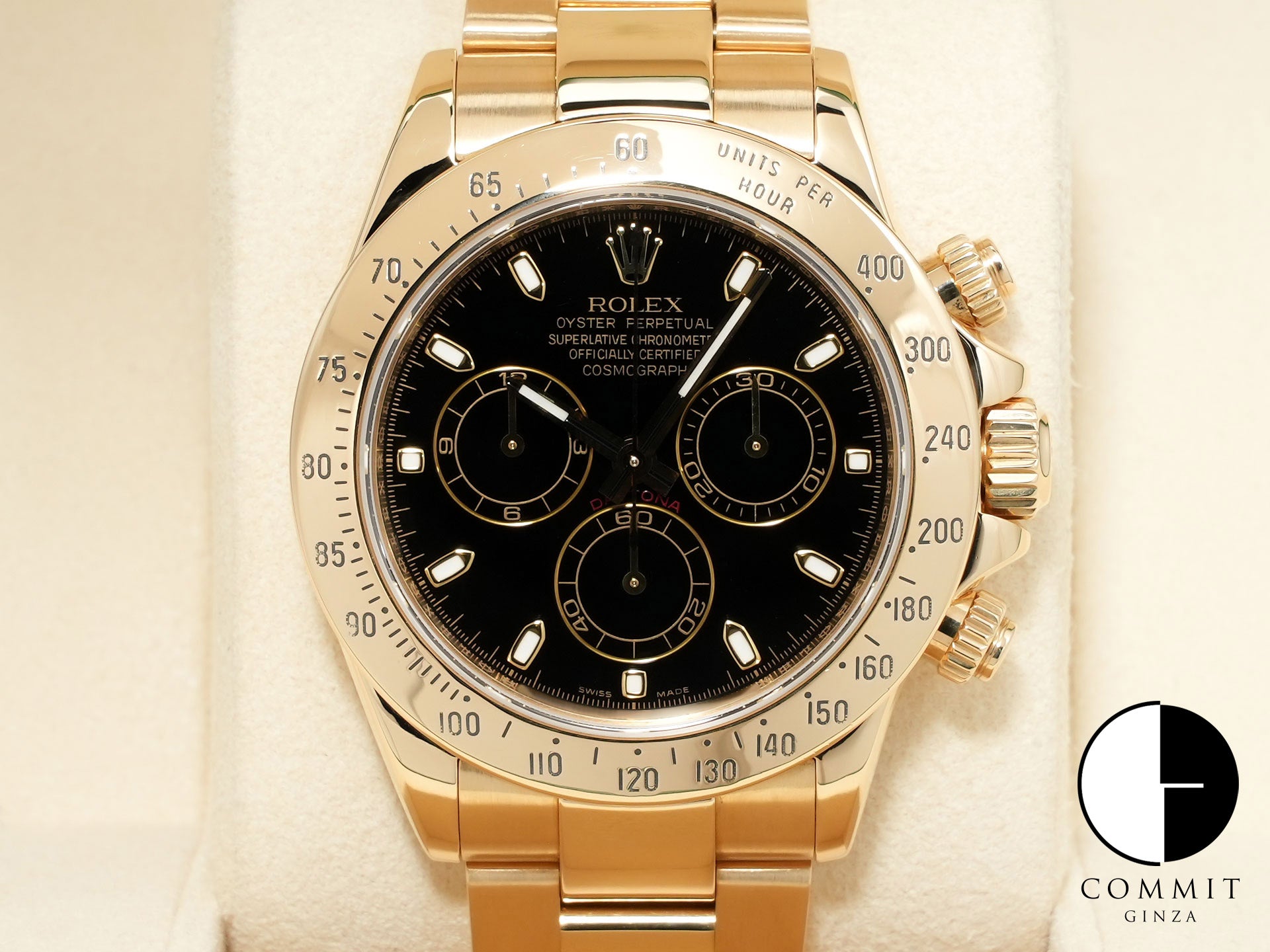 Rolex Daytona Ref. 116528 Yellow Gold with Black Dial, Excellent Condition, Pre-Owned (kvhtgf8k)