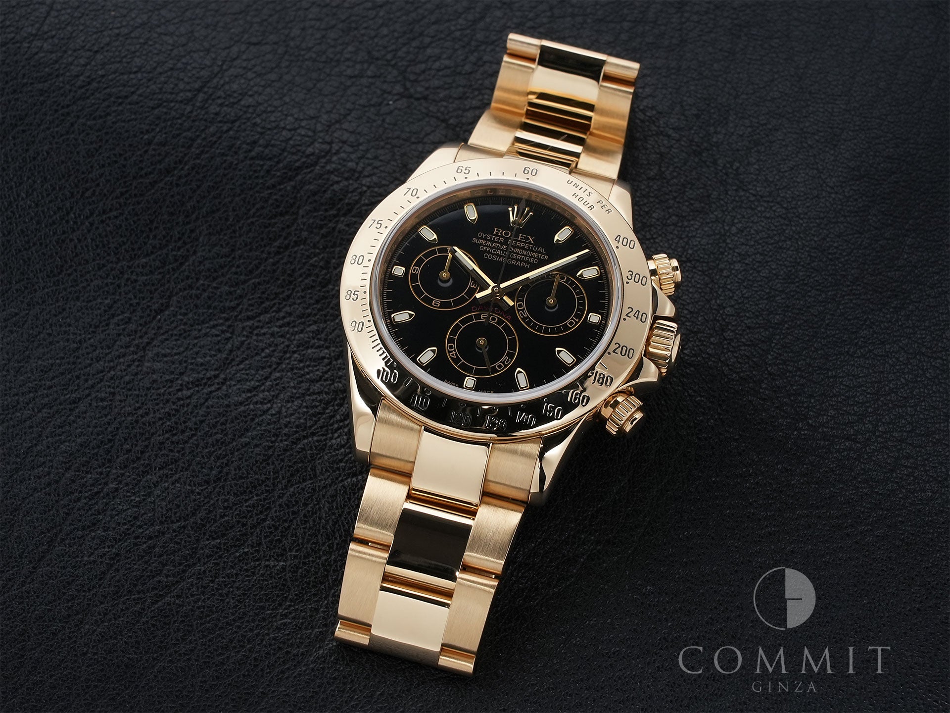Rolex Daytona Ref. 116528 Yellow Gold with Black Dial, Excellent Condition, Pre-Owned (kvhtgf8k)