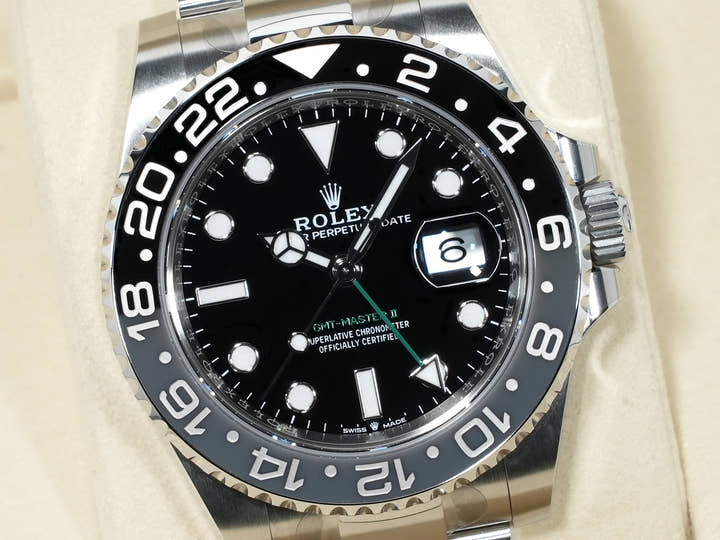 ロレックス GMTマスターII Ref.126710GRNR ステンレススチール ブラック文字盤 オイスターブレスレット 未使用 s2rnyfjg