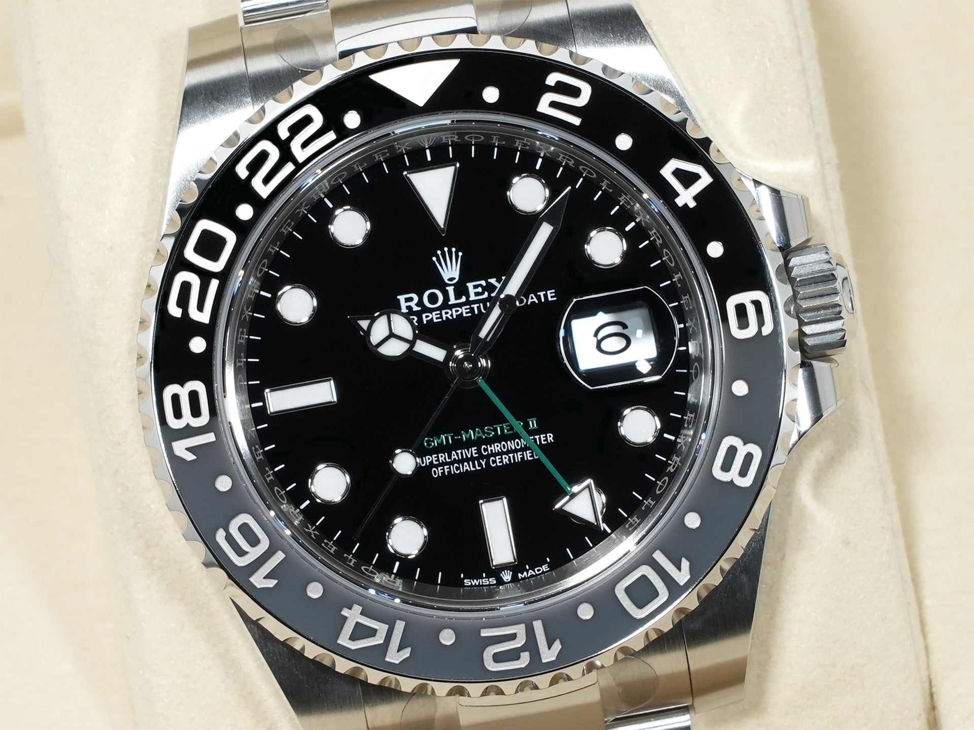 ロレックス GMTマスターII Ref.126710GRNR ステンレススチール ブラック文字盤 オイスターブレスレット 未使用 s2rnyfjg
