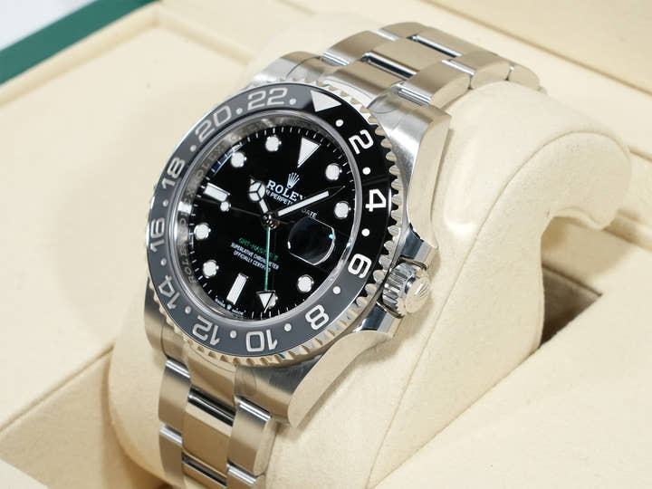ロレックス GMTマスターII Ref.126710GRNR ステンレススチール ブラック文字盤 オイスターブレスレット 未使用 s2rnyfjg