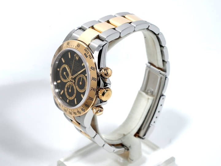 Pre-owned Rolex Daytona El Primero Ref. 16523 Stainless Steel/Yellow Gold Black Dial (h7sydsgt)
