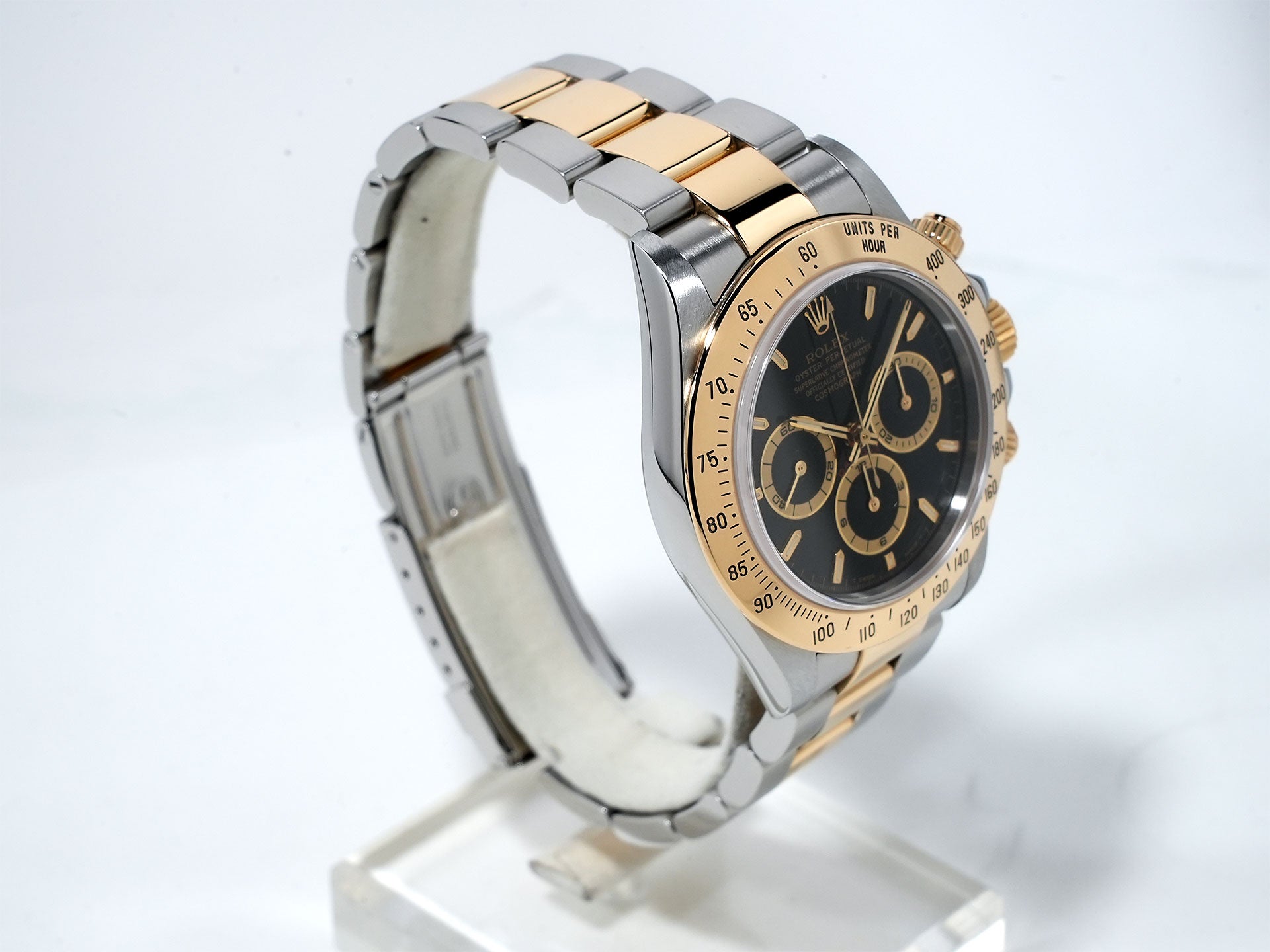Pre-owned Rolex Daytona El Primero Ref. 16523 Stainless Steel/Yellow Gold Black Dial (h7sydsgt)