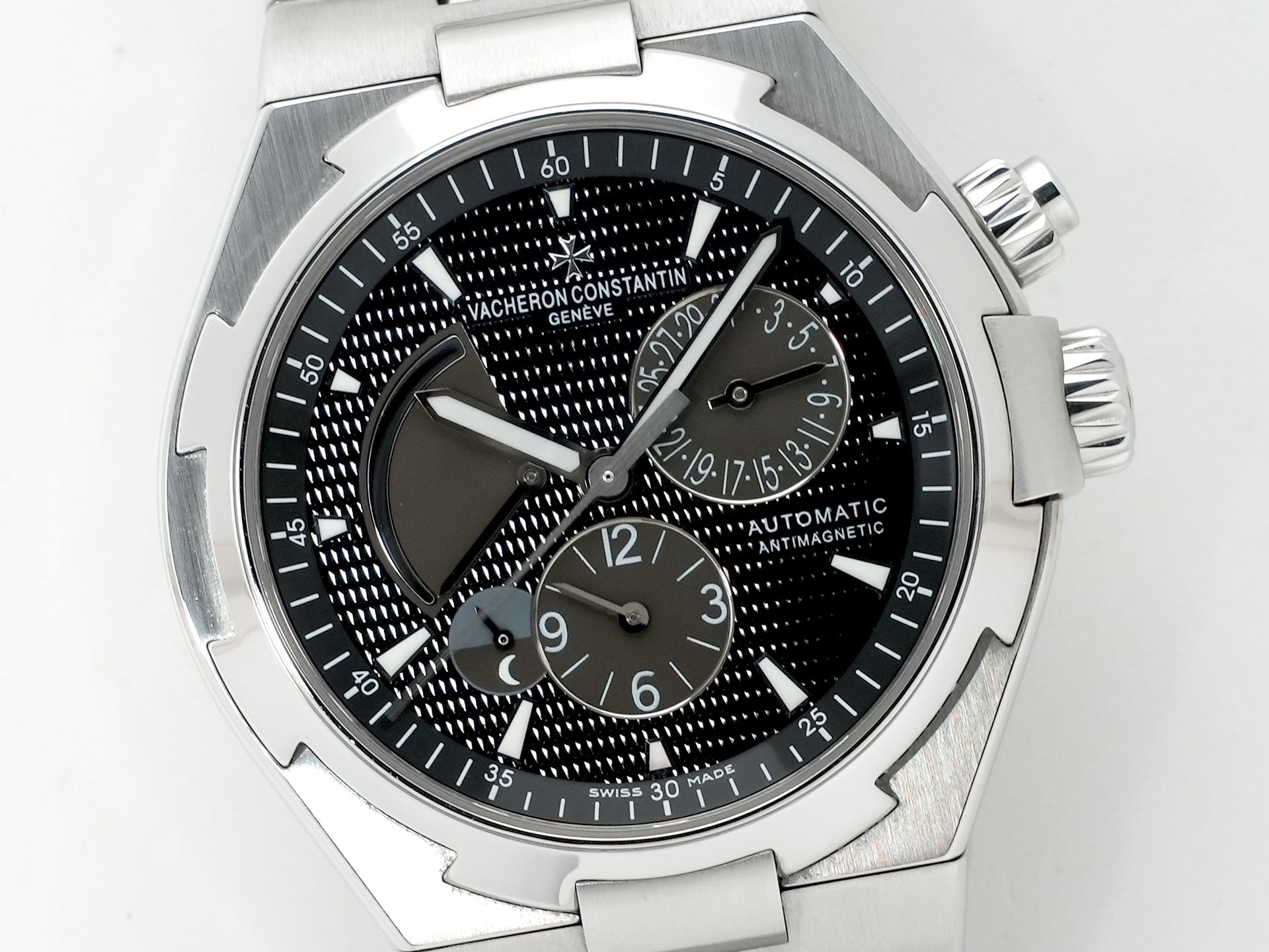 Vacheron Constantin Overseas Dual Time Ref. 47450/B01A-9227 Stainless Steel Black Dial Pre-owned briz49ct