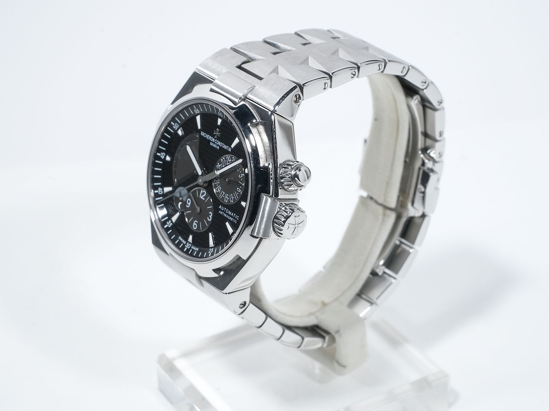 Vacheron Constantin Overseas Dual Time Ref. 47450/B01A-9227 Stainless Steel Black Dial Pre-owned briz49ct