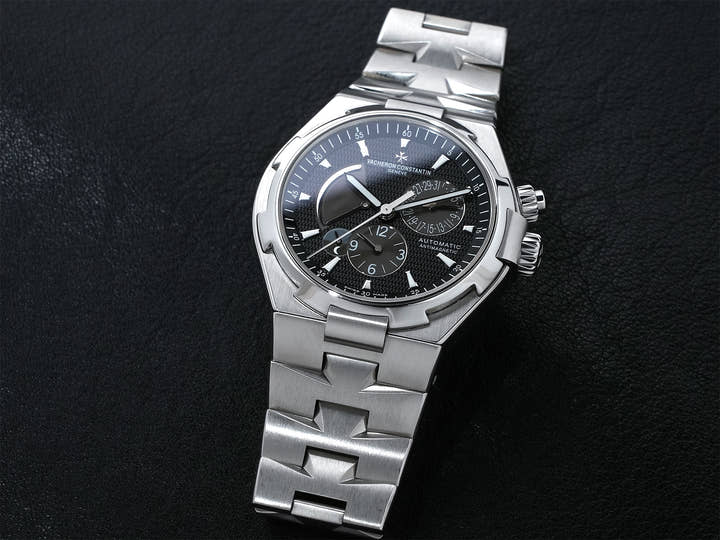Vacheron Constantin Overseas Dual Time Ref. 47450/B01A-9227 Stainless Steel Black Dial Pre-owned briz49ct