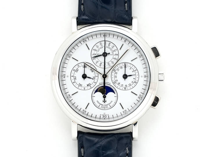 ヴァシュロンコンスタンタン パトリモニー パーペチュアルカレンダー クロノグラフ Ref.49005/000P-7622 プラチナ ホワイト文字盤 美中古 d8rm7mhh