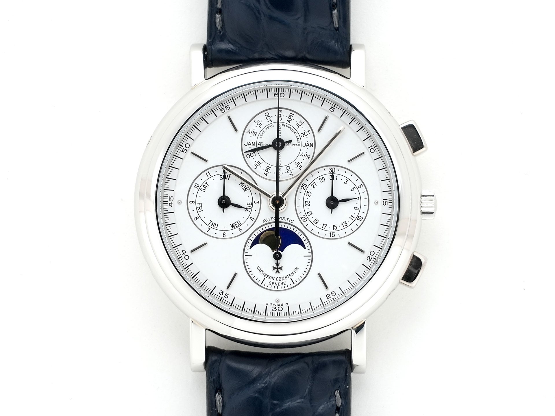 ヴァシュロンコンスタンタン パトリモニー パーペチュアルカレンダー クロノグラフ Ref.49005/000P-7622 プラチナ ホワイト文字盤 美中古 d8rm7mhh