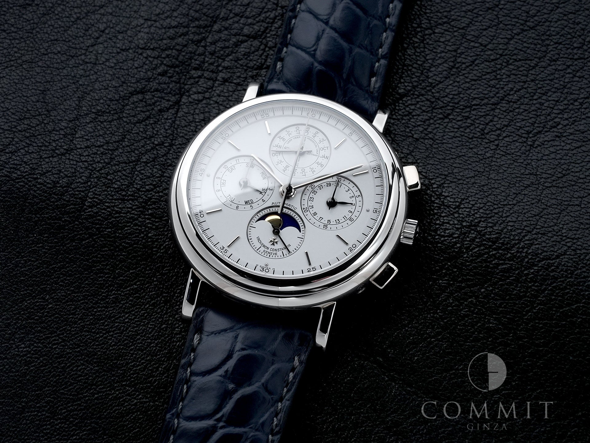 ヴァシュロンコンスタンタン パトリモニー パーペチュアルカレンダー クロノグラフ Ref.49005/000P-7622 プラチナ ホワイト文字盤 美中古 d8rm7mhh