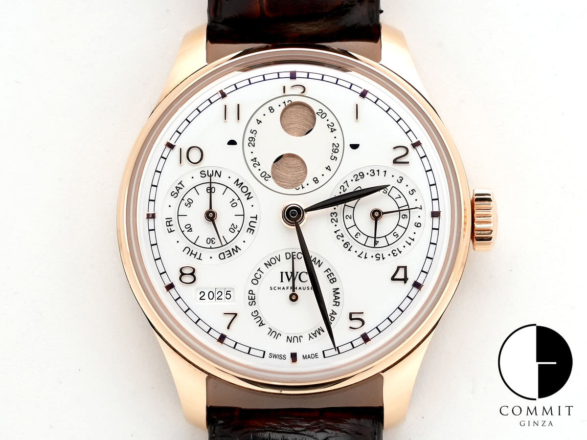 IWC ポルトギーゼ パーペチュアルカレンダー 44 Ref.IW503701 Armor Gold シルバー文字盤 中古 muyxsa8v