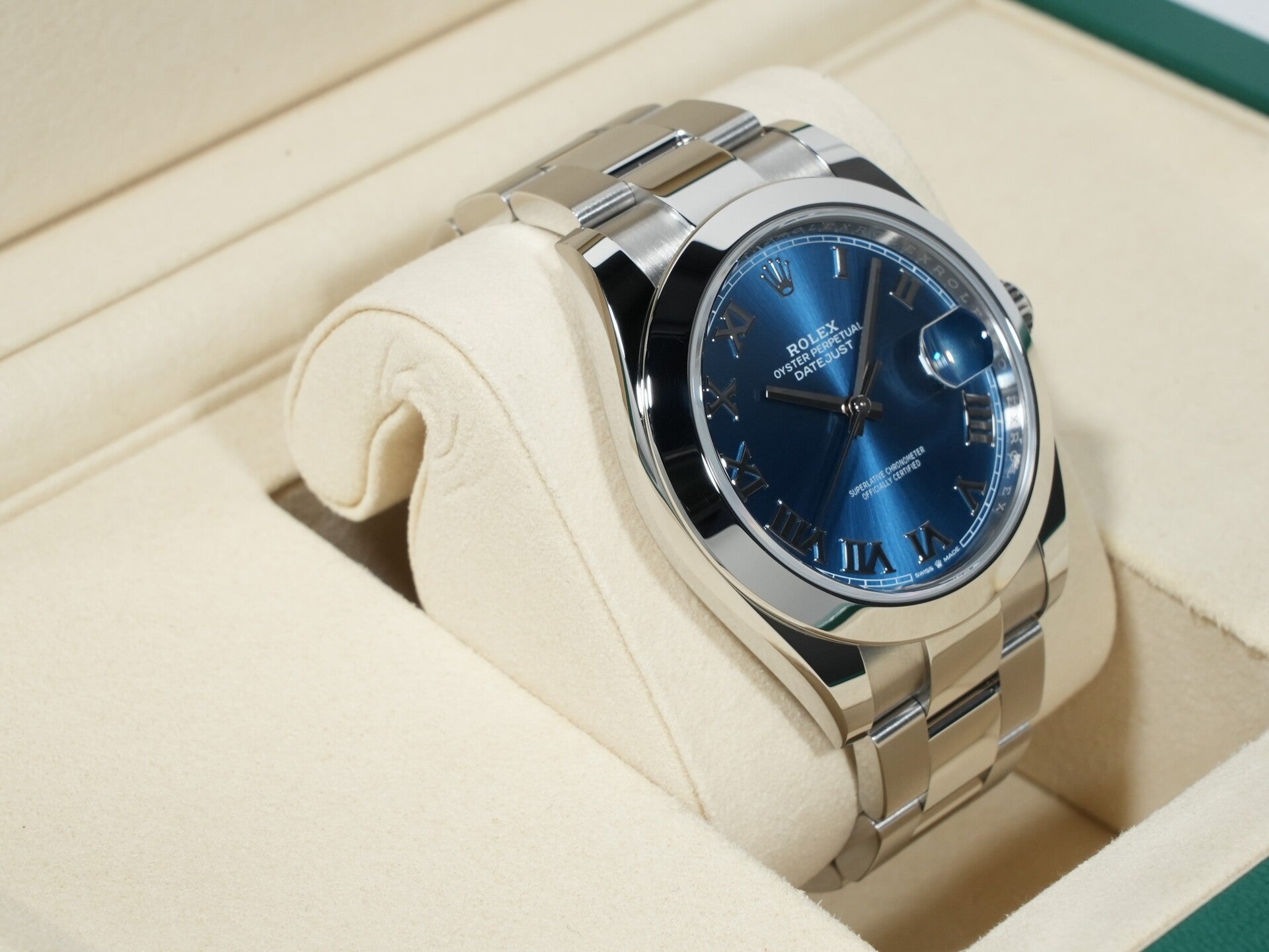 Rolex Datejust 41 Ref. 126300 Stainless Steel Azzurro Blue Dial Oyster Bracelet Excellent Condition 599j6ngo