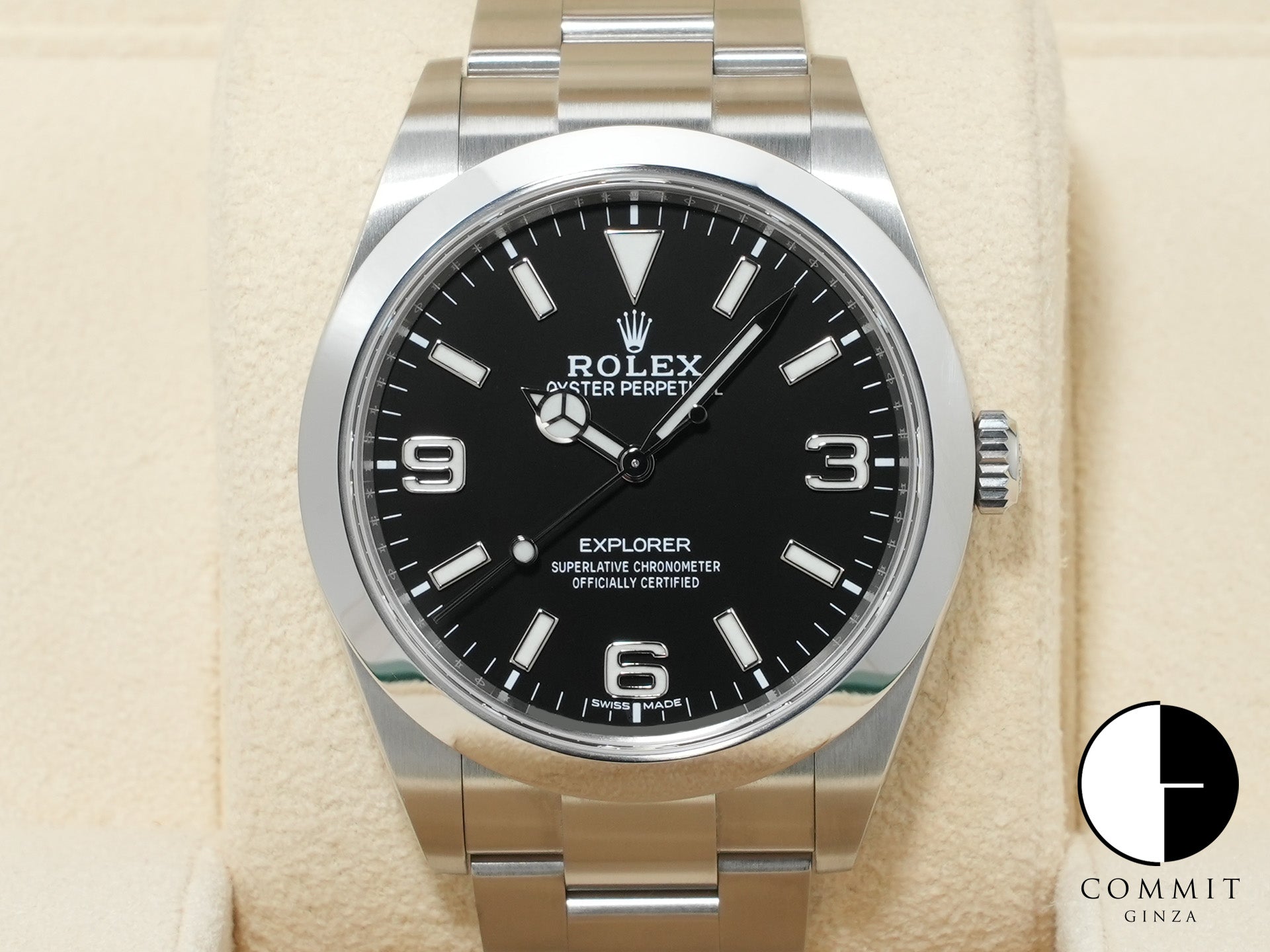 ロレックス エクスプローラーI Ref.214270 ステンレススチール ブラック文字盤 オイスターブレスレット 美中古 nmaiyz7u