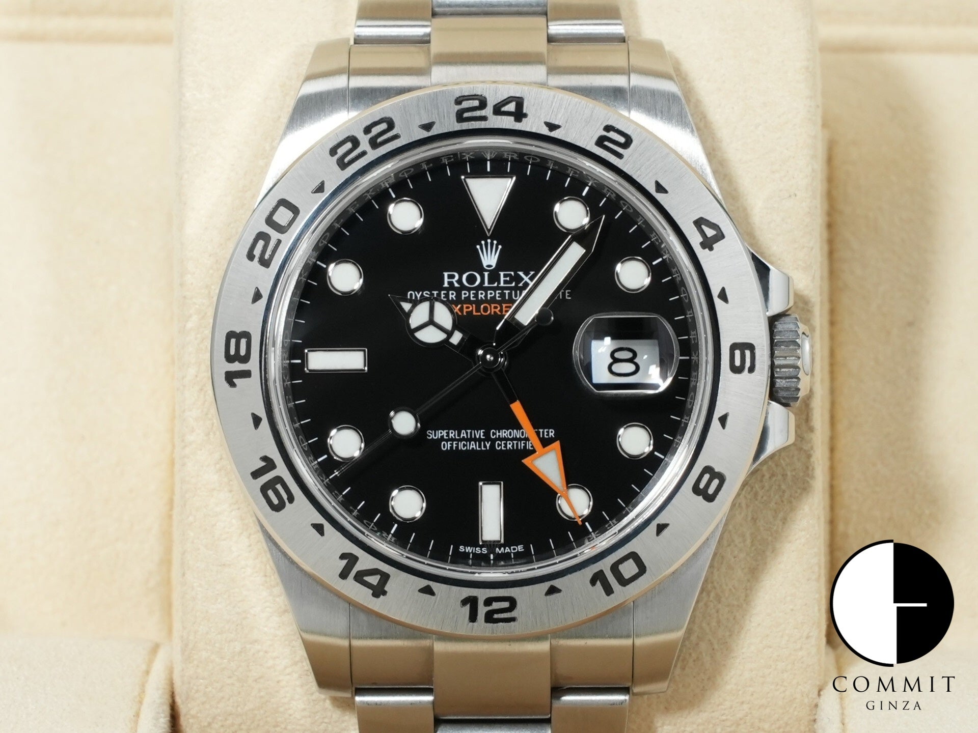 ロレックス エクスプローラーII Ref.216570 ステンレススチール ブラック文字盤 オイスターブレスレット 美中古 ue63u6pd