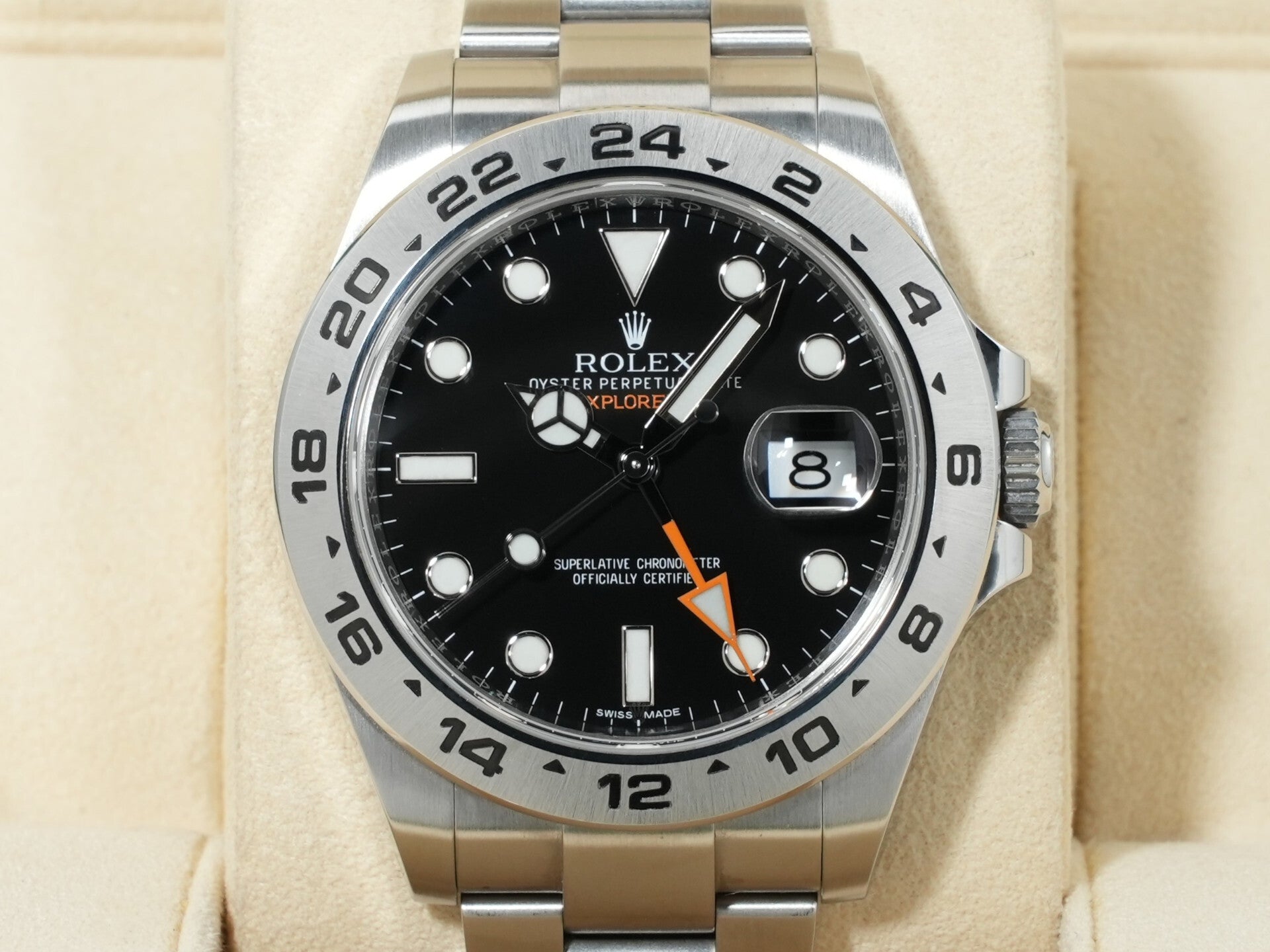 ロレックス エクスプローラーII Ref.216570 ステンレススチール ブラック文字盤 オイスターブレスレット 美中古 ue63u6pd