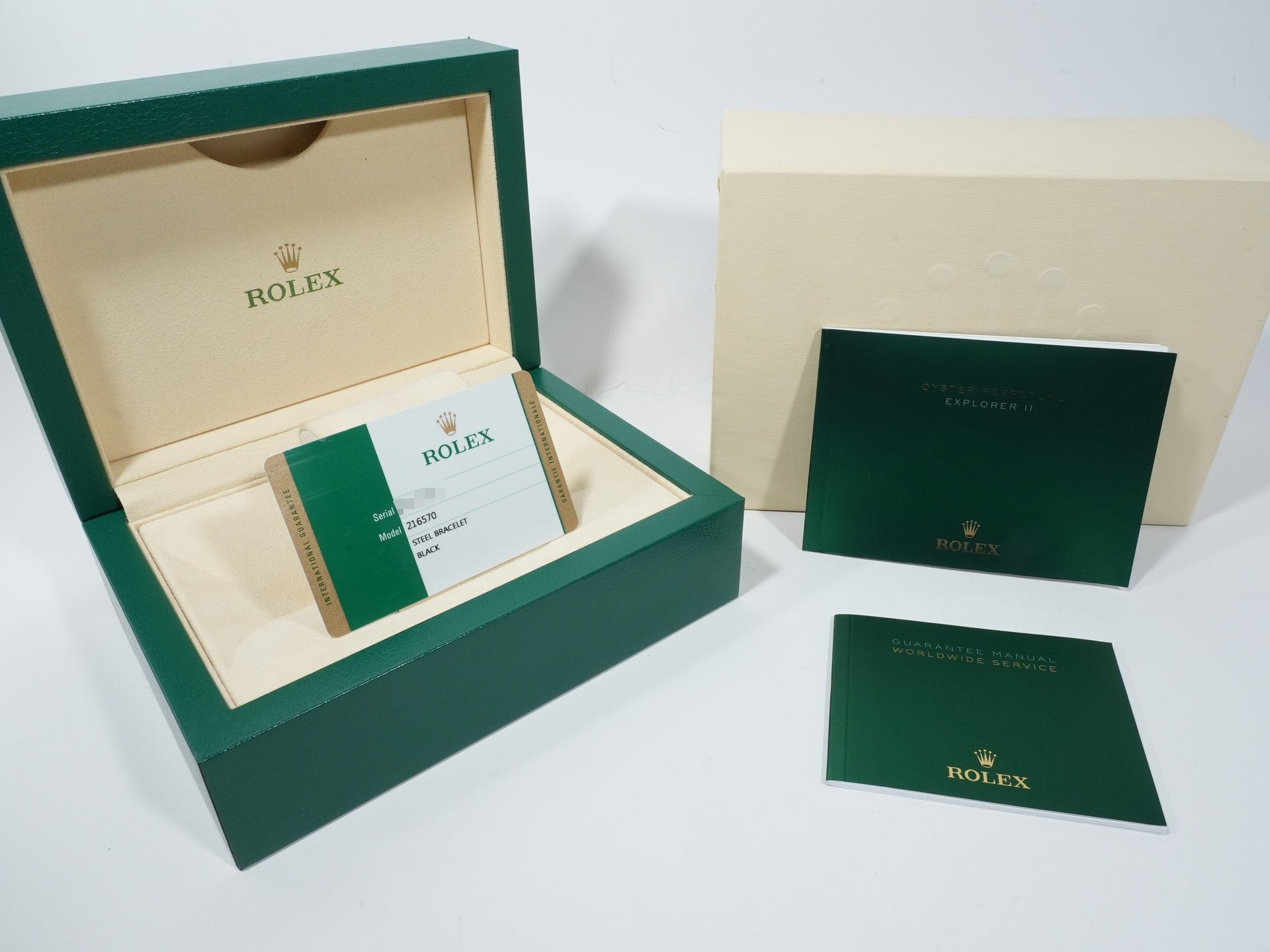 Rolex Explorer II Ref. 216570 Stainless Steel Black Dial Oyster Bracelet Excellent Condition ue63u6pd