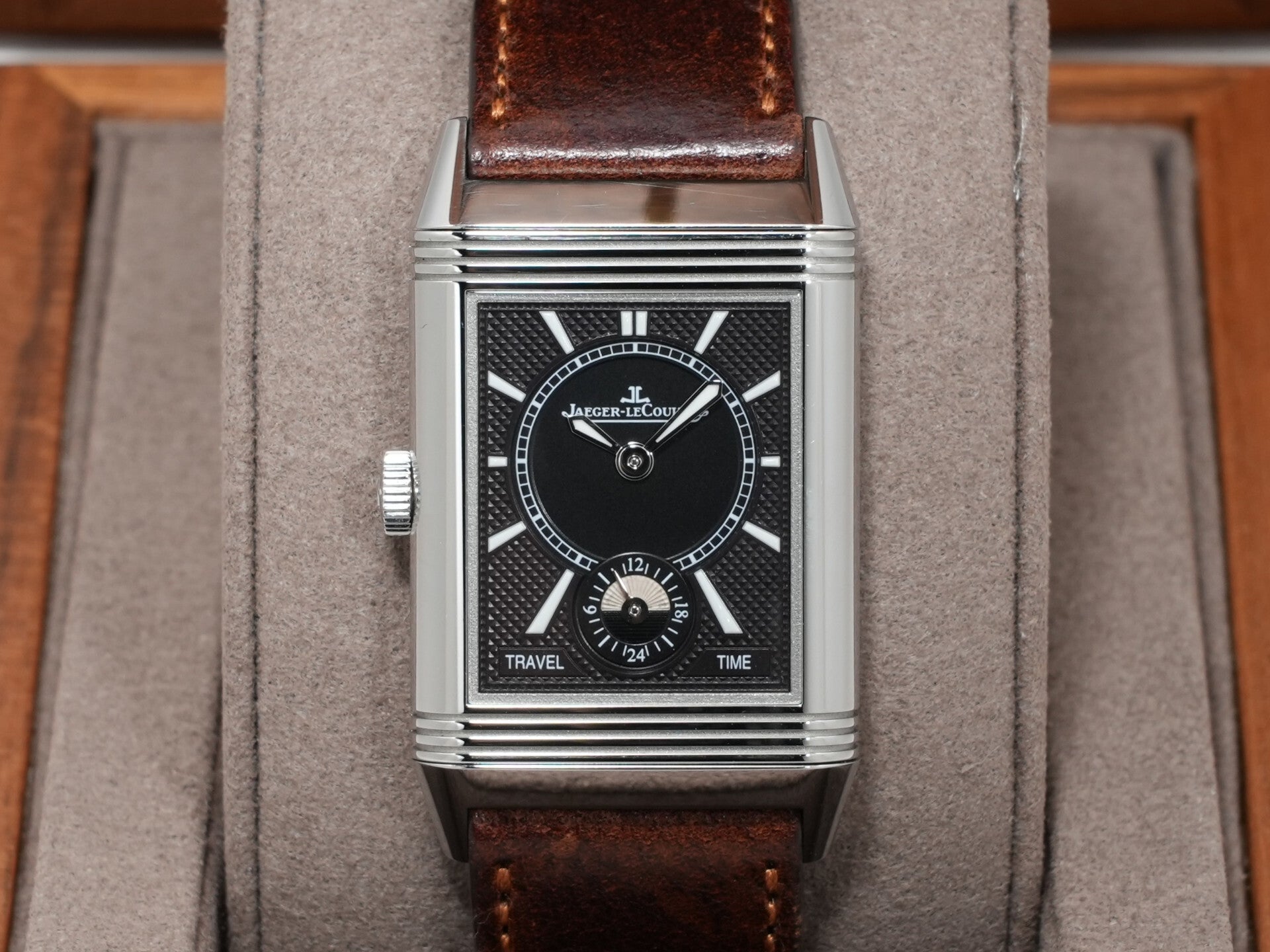 ジャガールクルト レベルソ クラシック デュオ スモールセコンド Ref.Q2458422 ステンレススチール シルバーxブラック文字盤 中古 bdzd5sy2