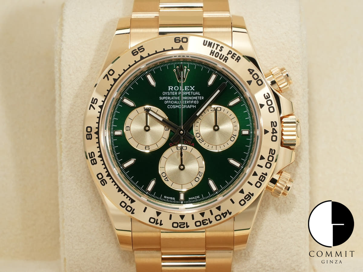 Rolex Daytona Ref. 126508 Yellow Gold Green Dial Unused cg2yvqgw