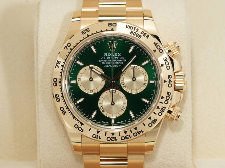 Rolex Daytona Ref. 126508 Yellow Gold Green Dial Unused cg2yvqgw
