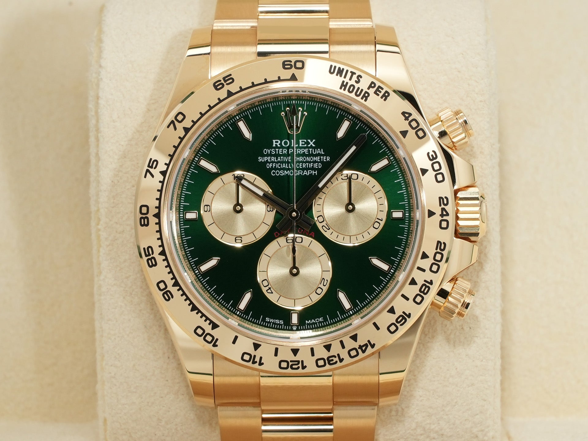 ロレックス デイトナ Ref.126508 イエローゴールド グリーン文字盤 未使用 cg2yvqgw
