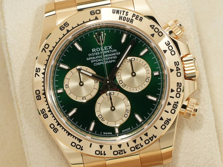 Rolex Daytona Ref. 126508 Yellow Gold Green Dial Unused cg2yvqgw