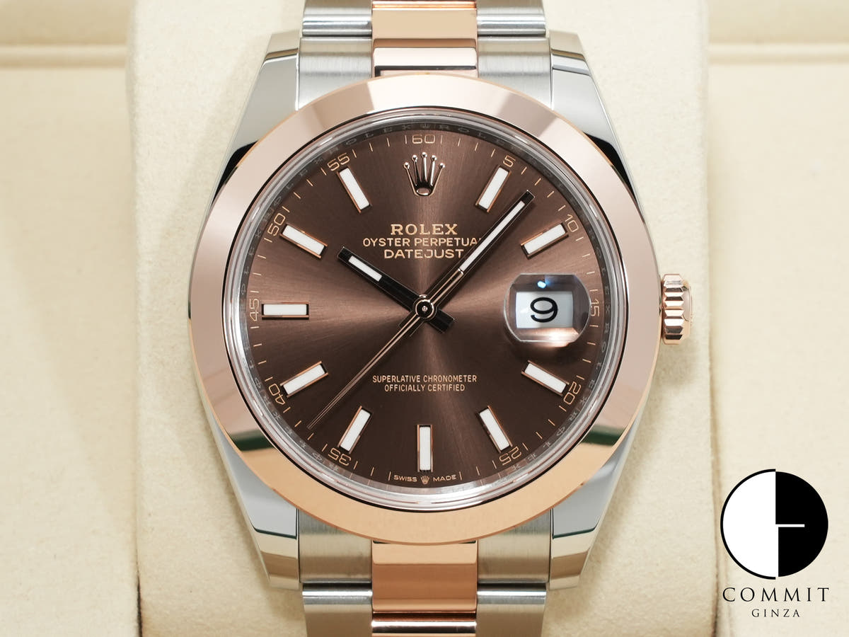 Rolex Datejust 41 Ref. 126301 Stainless Steel/Everose Gold Chocolate Dial Oyster Bracelet Unused qfc7gi4t