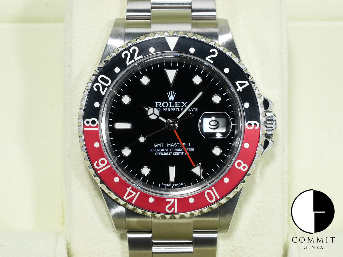 ロレックス GMTマスターII Ref.16710 ステンレススチール ブラック文字盤 オイスターブレスレット 美品 5jssavz9